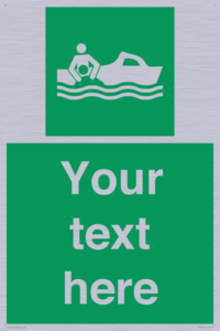 Custom sign safe condition Rescue boat